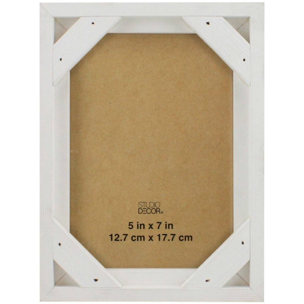 Find The White Wooden Frame With Corners By Studio Décor 5in X 7in Img